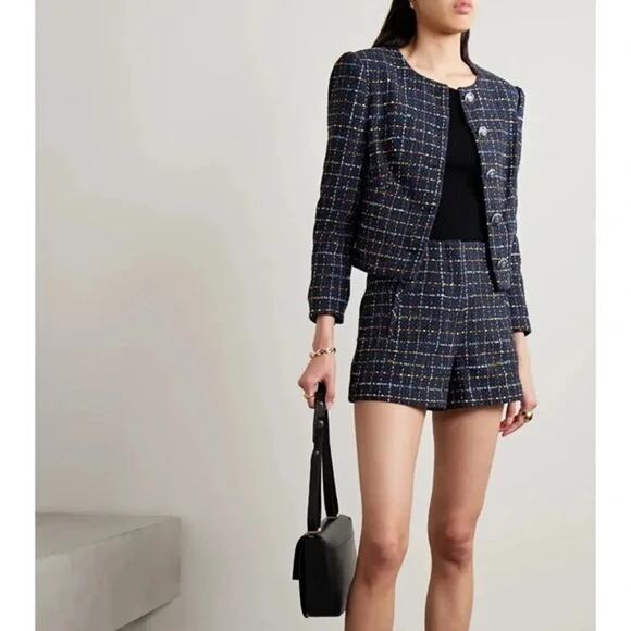 NEW Veronica Beard Jazmin Tweed Short, Navy Multi, Size 8 - Picture 8 of 10